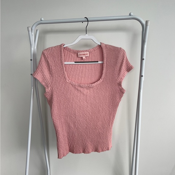 Lisa Says Gah Pink Ribbed Top - Picture 2 of 3